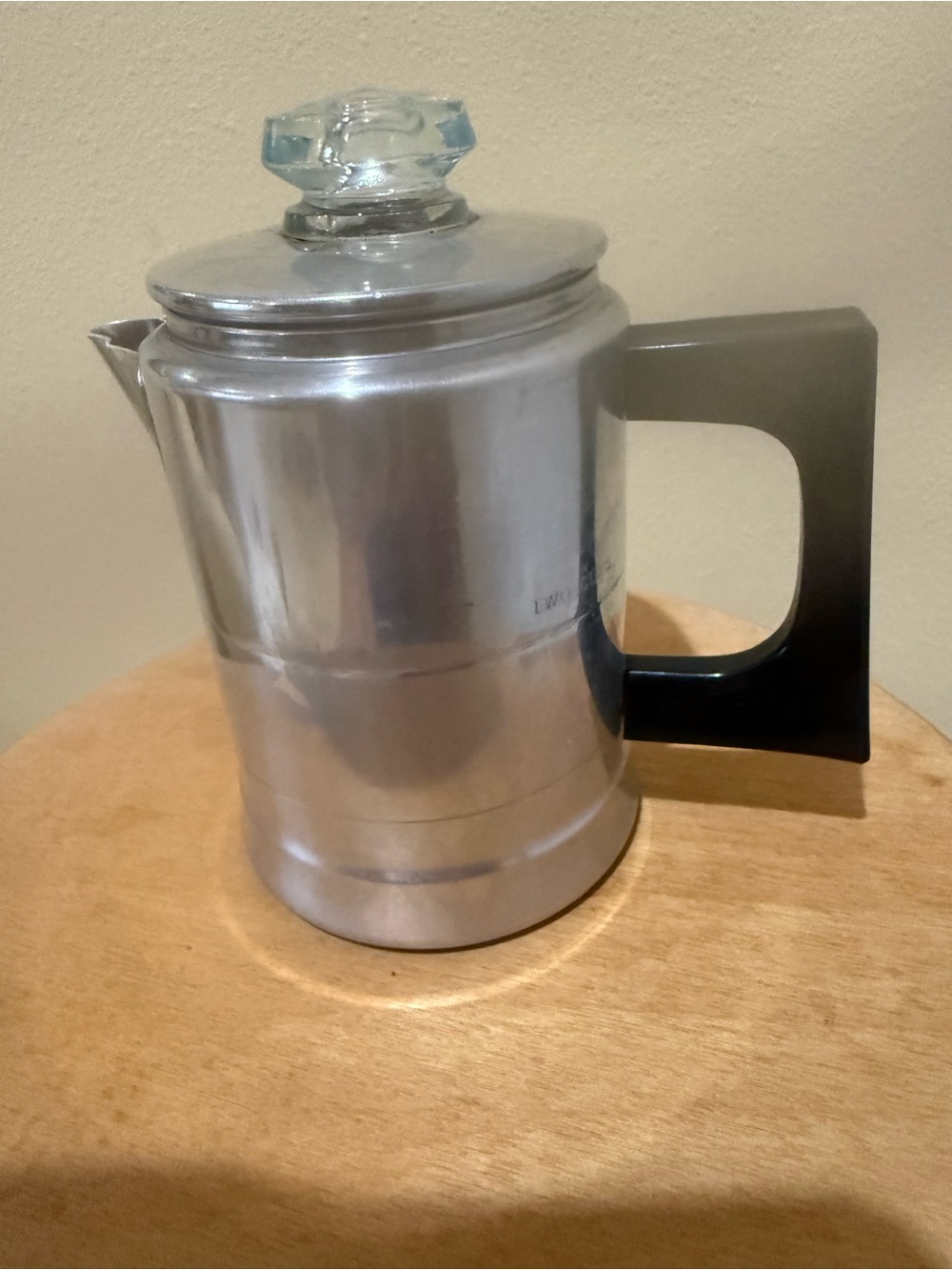 Classic Stainless Steel Coffee Percolator with Black Handle 2 cup comet